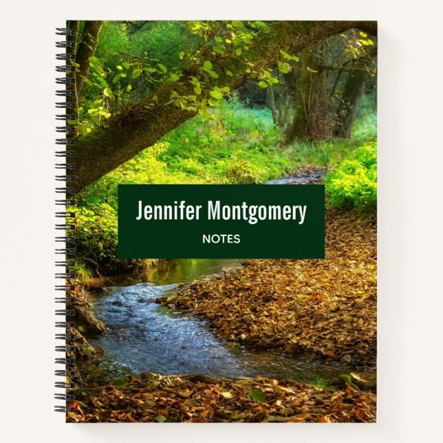 Forest Creek Beautiful Nature Landscape Photo Notebook (Front)