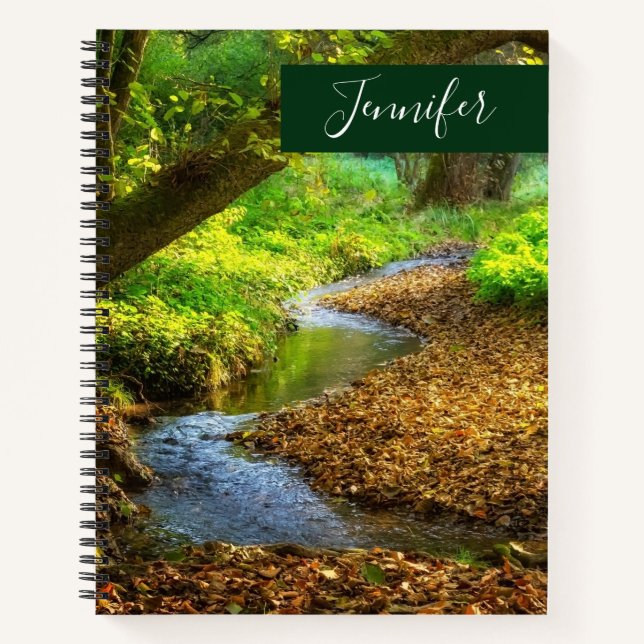 Forest Creek Beautiful Nature Landscape Photo Notebook (Front)