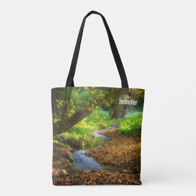 Forest Creek Beautiful Nature Landscape Photo Tote Bag (Back)