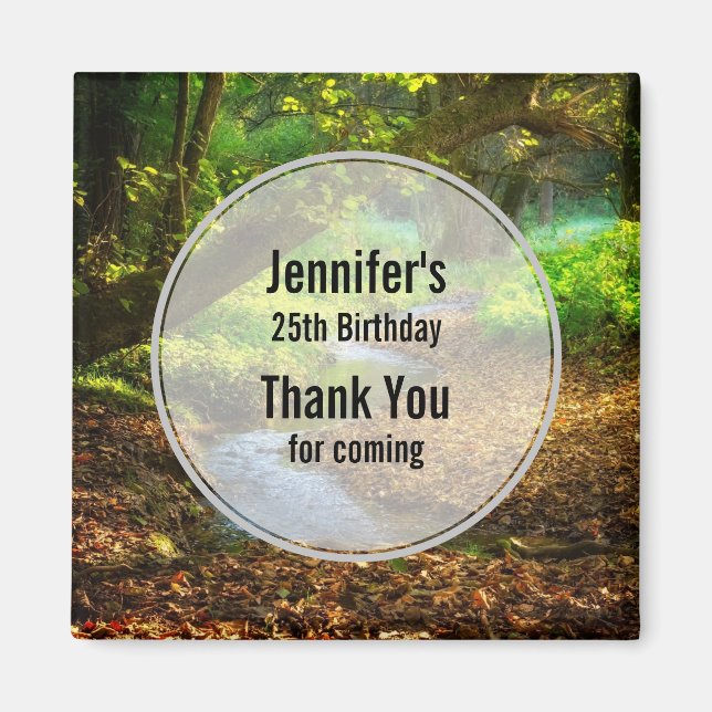 Forest Creek Beautiful Nature Photo Birthday Magnet (Front)