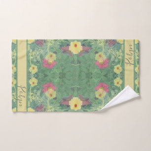 Forest Daisy Floor w/Name Hand Towel