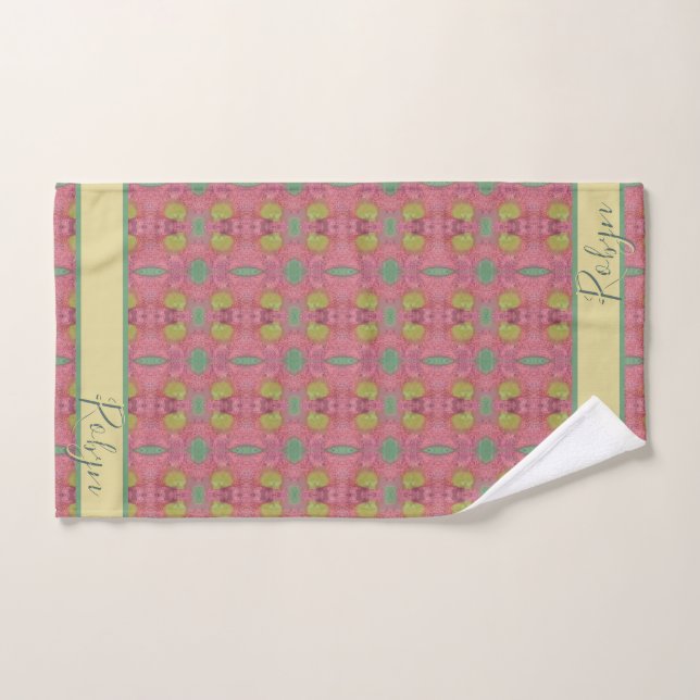 Forest Daisy Floor w/Name Hand Towel (Hand Towel)