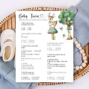 Forest Deer - Baby Trivia Baby Shower Game