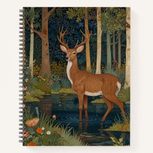 Forest deer boho woodland forest greenery notebook