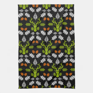Forest Deer Nature Print Kitchen Towel