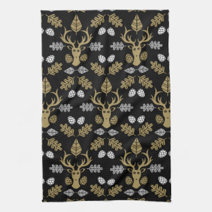 Forest Deer Nature Print Kitchen Towel
