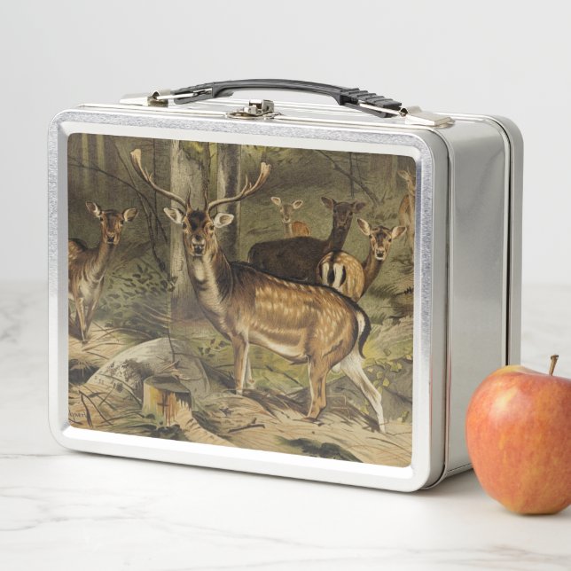 Forest Deer Rustic Country Personalized Metal Lunc Metal Lunch Box (In Situ)