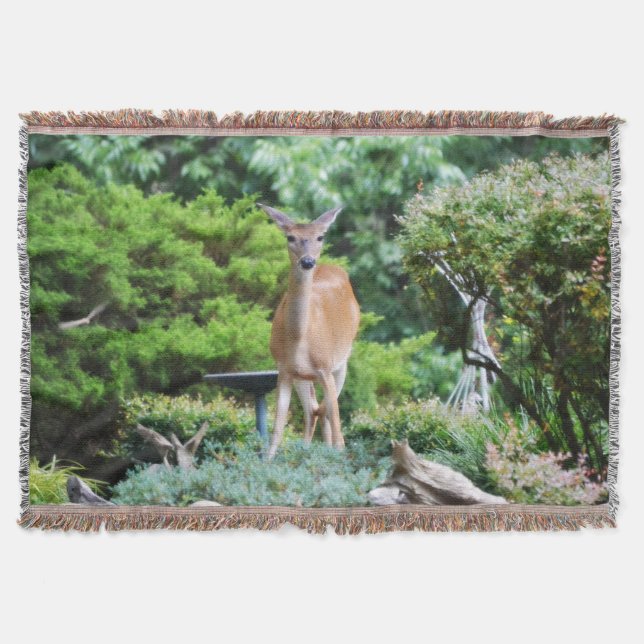 Forest Deer Throw Blanket (Front)