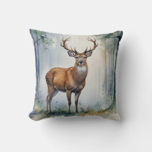 Forest Deer Throw Pillow