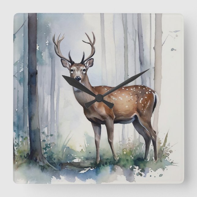 Forest Deer Wall Clock (Front)