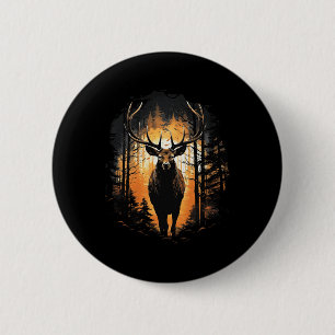 Forest Deer Wildlife Animal Illustration 1 2 Inch Round Button