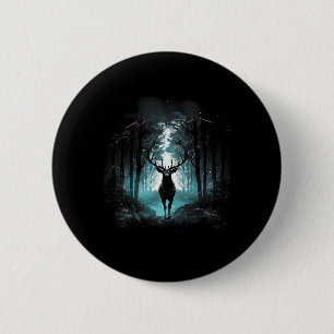 Forest Deer Wildlife Animal Illustration 2 Inch Round Button