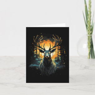 Forest Deer Wildlife Animal Illustration 3 Card