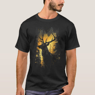 Forest Deer Wildlife Animal Illustration 4  T-Shirt