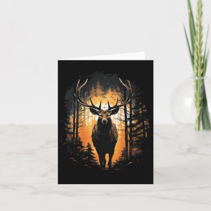 Forest Deer Wildlife Animal Illustration 6 Card