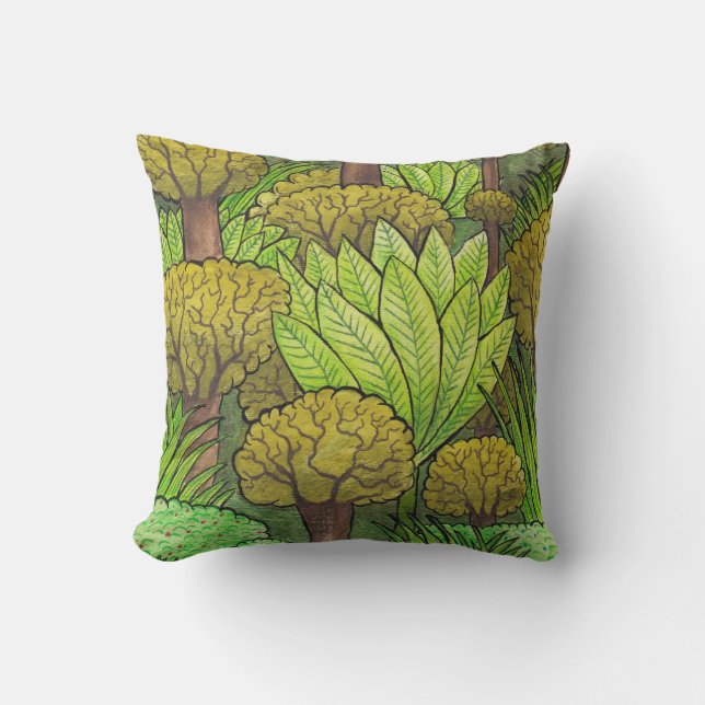 Forest Design Throw Pillow (Front)
