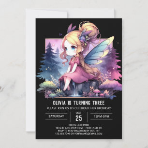 Forest Digital Fairy Birthday Invitation