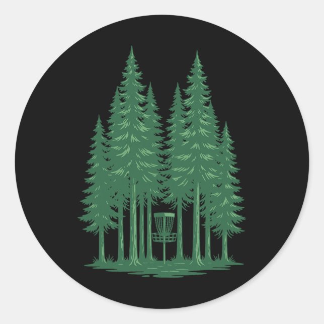 Forest Disc Golf Sket Frisbee Golf Scene For Disc  Classic Round Sticker (Front)
