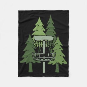 Forest Disc Golf Sket Funny Disc Golfing Scene  Fleece Blanket