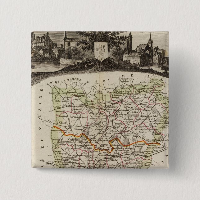 Forest, district boundaries 2 inch square button (Front)