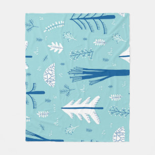Forest Doodles: Creative Seamless Pattern Fleece Blanket