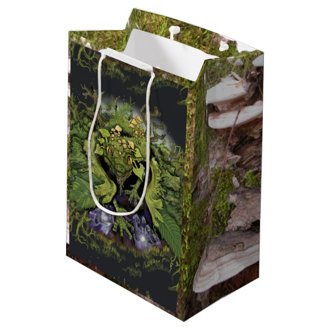 Forest Dragon in the Moss Medium Gift Bag (Back Angled)