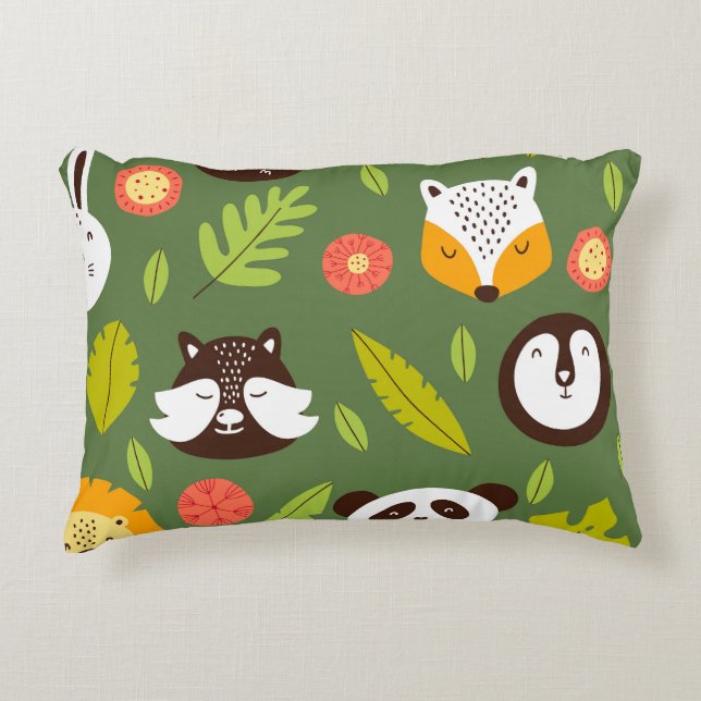 Forest dwellers: Scandinavian children's pattern. Accent Pillow (Front)