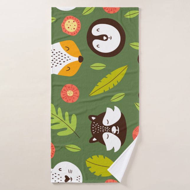 Forest dwellers: Scandinavian children's pattern. Bath Towel (Bath Towel)