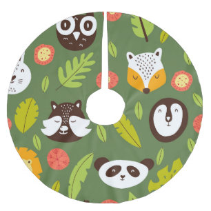 Forest dwellers: Scandinavian children's pattern. Brushed Polyester Tree Skirt