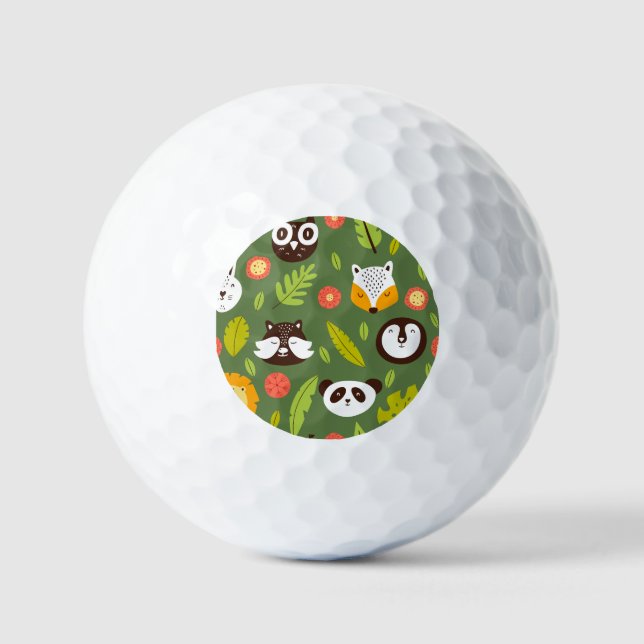 Forest dwellers: Scandinavian children's pattern. Golf Balls (Front)