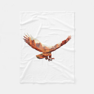 Forest Eagle Desert Canyon Landscape Nature Fleece Blanket