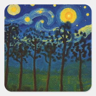 Forest Echoes of Infinity – A Forest Landscape Square Sticker