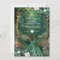 Forest Enchanted Emerald Green Quinceañera