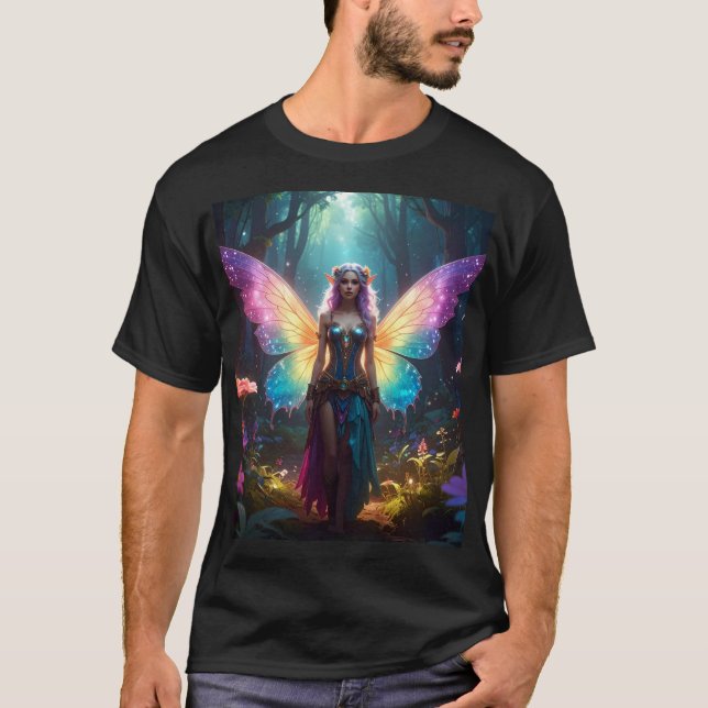 Forest Enchantress – Iridescent Wings in a Magical T-Shirt (Front)