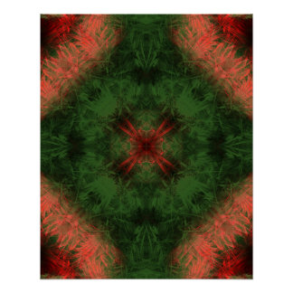 Forest Energy Kaleidoscope Fractal Art Poster