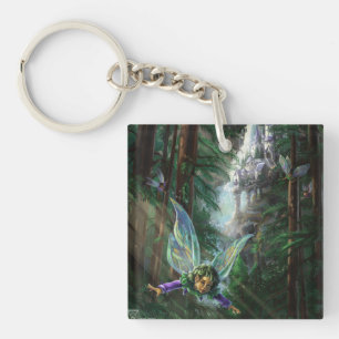 Forest Faires and Waterfall Castle Keychain