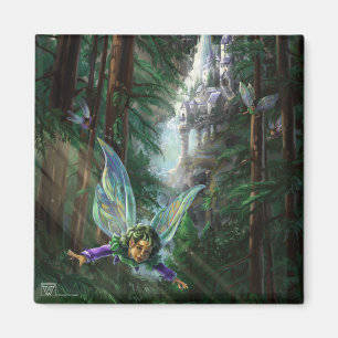 Forest Fairies and Waterfall Castle Magnet