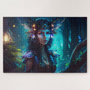 Forest fairy bright magical creatures butterfly jigsaw puzzle