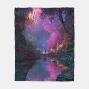 Forest Fairy by the Lake Fleece Blanket
