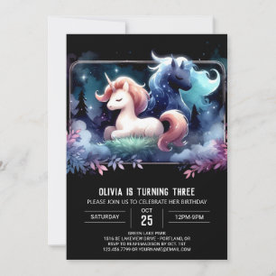 Forest Fantasy Horse Birthday Invitation