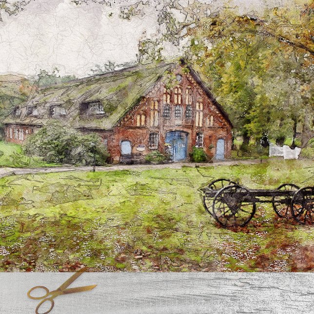 Forest Farmhouse Plus Wagon  Tissue Paper (Creator Uploaded)
