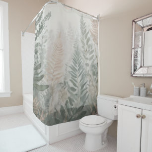 Forest Ferns Pastel Shower Curtain