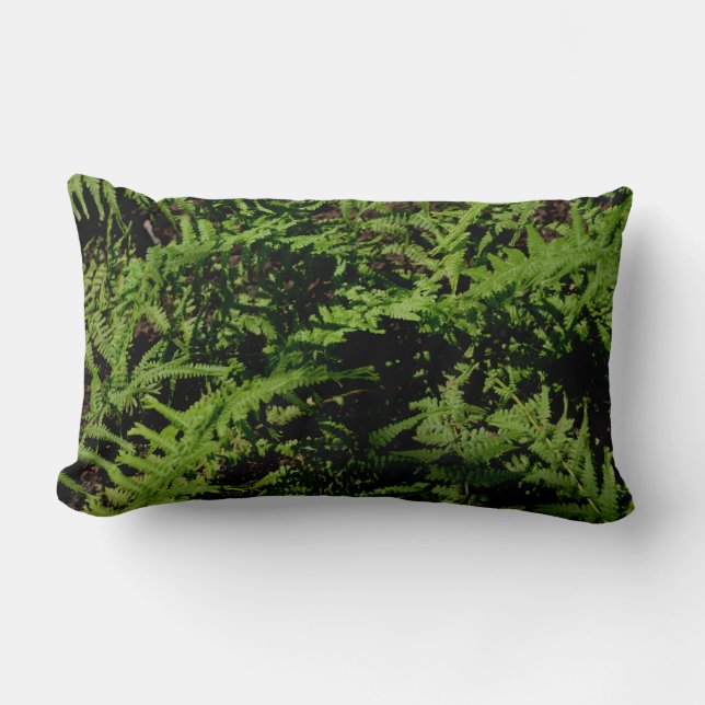 Forest Ferns rustic boho greenery  Lumbar Pillow (Front)
