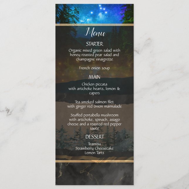 Forest Flat Menu (Front)