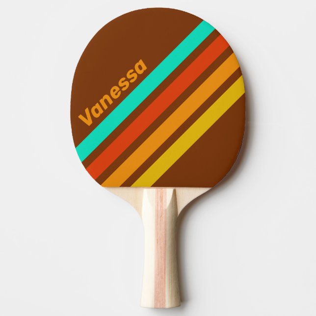 Forest Floor Fog Angled Striping with Name Ping Pong Paddle (Front)
