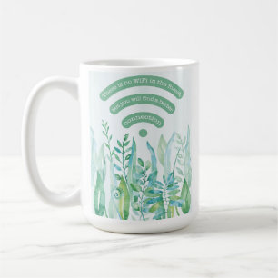 Forest floor - tropical leaves plus quote coffee mug