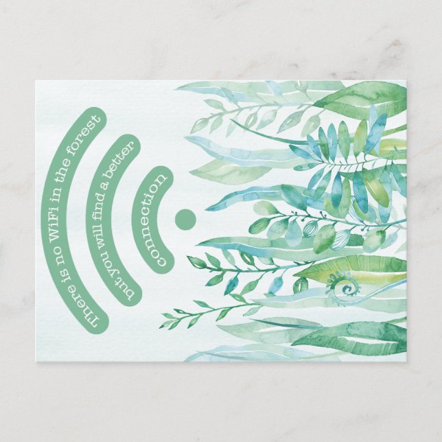Forest floor - tropical leaves plus quote postcard (Front)