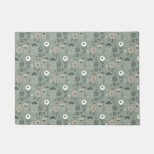 Forest Floral Sage Green Doormat