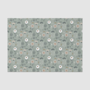 Forest Floral Sage Green Tissue Paper