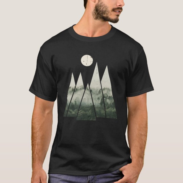FOREST Foggy Woods Nature Minimalism Geometric  1 T-Shirt (Front)